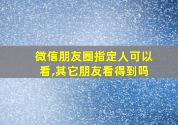 微信朋友圈指定人可以看,其它朋友看得到吗