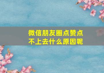 微信朋友圈点赞点不上去什么原因呢