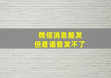 微信消息能发但是语音发不了