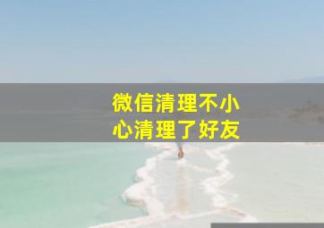 微信清理不小心清理了好友