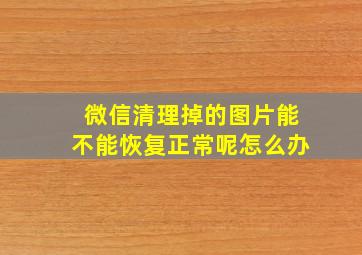 微信清理掉的图片能不能恢复正常呢怎么办