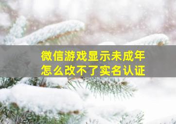 微信游戏显示未成年怎么改不了实名认证