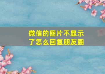 微信的图片不显示了怎么回复朋友圈