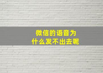 微信的语音为什么发不出去呢