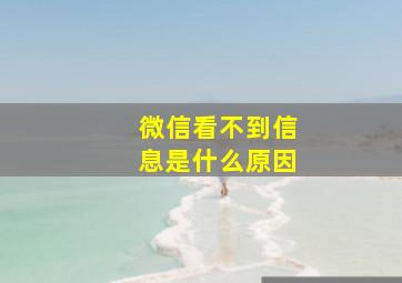 微信看不到信息是什么原因