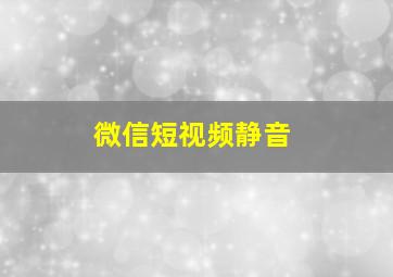 微信短视频静音