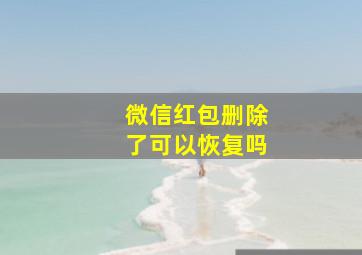 微信红包删除了可以恢复吗