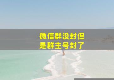 微信群没封但是群主号封了