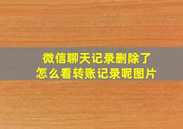 微信聊天记录删除了怎么看转账记录呢图片