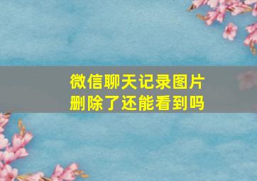 微信聊天记录图片删除了还能看到吗