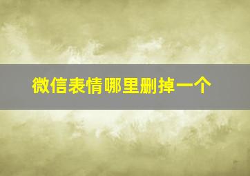 微信表情哪里删掉一个