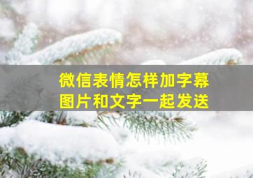 微信表情怎样加字幕图片和文字一起发送