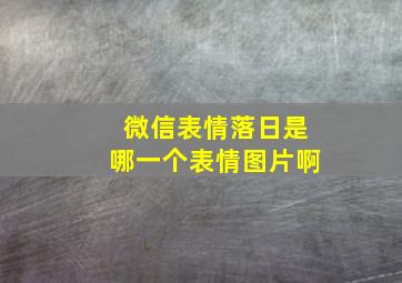 微信表情落日是哪一个表情图片啊