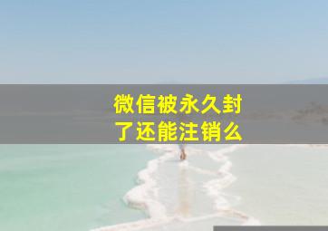 微信被永久封了还能注销么