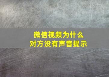 微信视频为什么对方没有声音提示