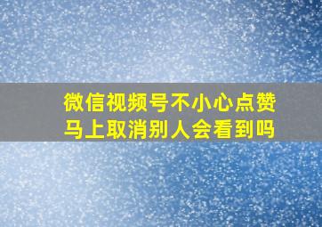 微信视频号不小心点赞马上取消别人会看到吗