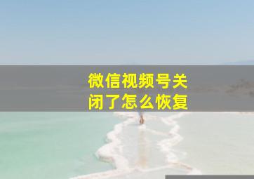 微信视频号关闭了怎么恢复