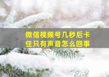 微信视频号几秒后卡住只有声音怎么回事