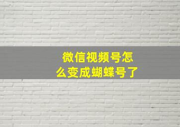 微信视频号怎么变成蝴蝶号了