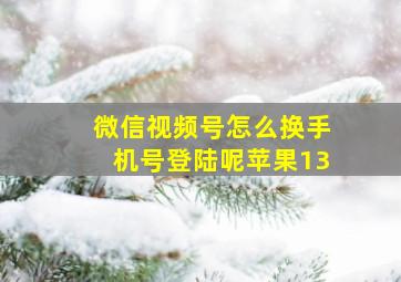 微信视频号怎么换手机号登陆呢苹果13