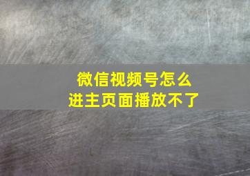 微信视频号怎么进主页面播放不了