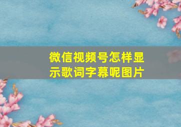 微信视频号怎样显示歌词字幕呢图片