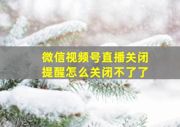 微信视频号直播关闭提醒怎么关闭不了了