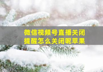 微信视频号直播关闭提醒怎么关闭呢苹果