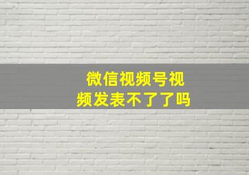 微信视频号视频发表不了了吗