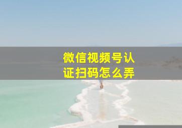 微信视频号认证扫码怎么弄