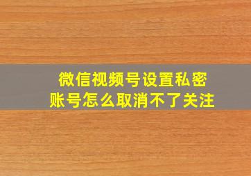 微信视频号设置私密账号怎么取消不了关注