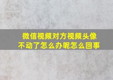 微信视频对方视频头像不动了怎么办呢怎么回事