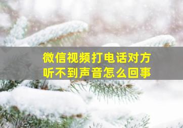 微信视频打电话对方听不到声音怎么回事