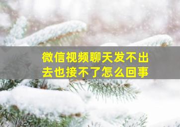 微信视频聊天发不出去也接不了怎么回事