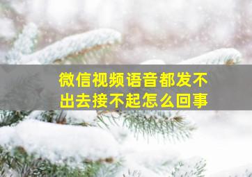 微信视频语音都发不出去接不起怎么回事