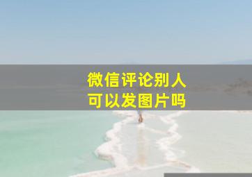 微信评论别人可以发图片吗