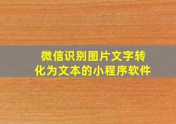 微信识别图片文字转化为文本的小程序软件