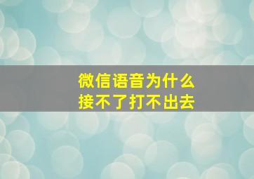 微信语音为什么接不了打不出去