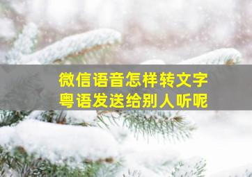 微信语音怎样转文字粤语发送给别人听呢