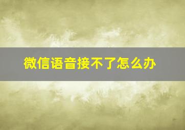 微信语音接不了怎么办