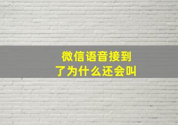 微信语音接到了为什么还会叫