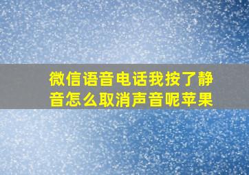 微信语音电话我按了静音怎么取消声音呢苹果