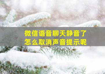 微信语音聊天静音了怎么取消声音提示呢