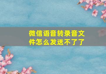 微信语音转录音文件怎么发送不了了