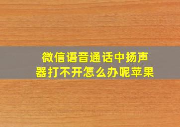 微信语音通话中扬声器打不开怎么办呢苹果