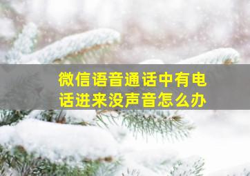 微信语音通话中有电话进来没声音怎么办