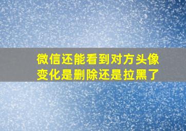 微信还能看到对方头像变化是删除还是拉黑了