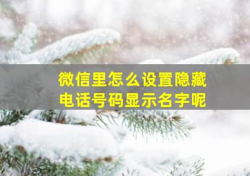 微信里怎么设置隐藏电话号码显示名字呢