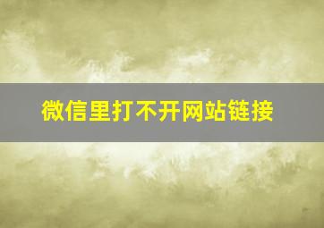 微信里打不开网站链接