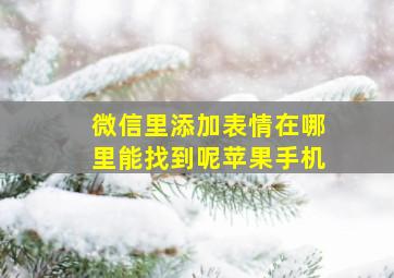 微信里添加表情在哪里能找到呢苹果手机